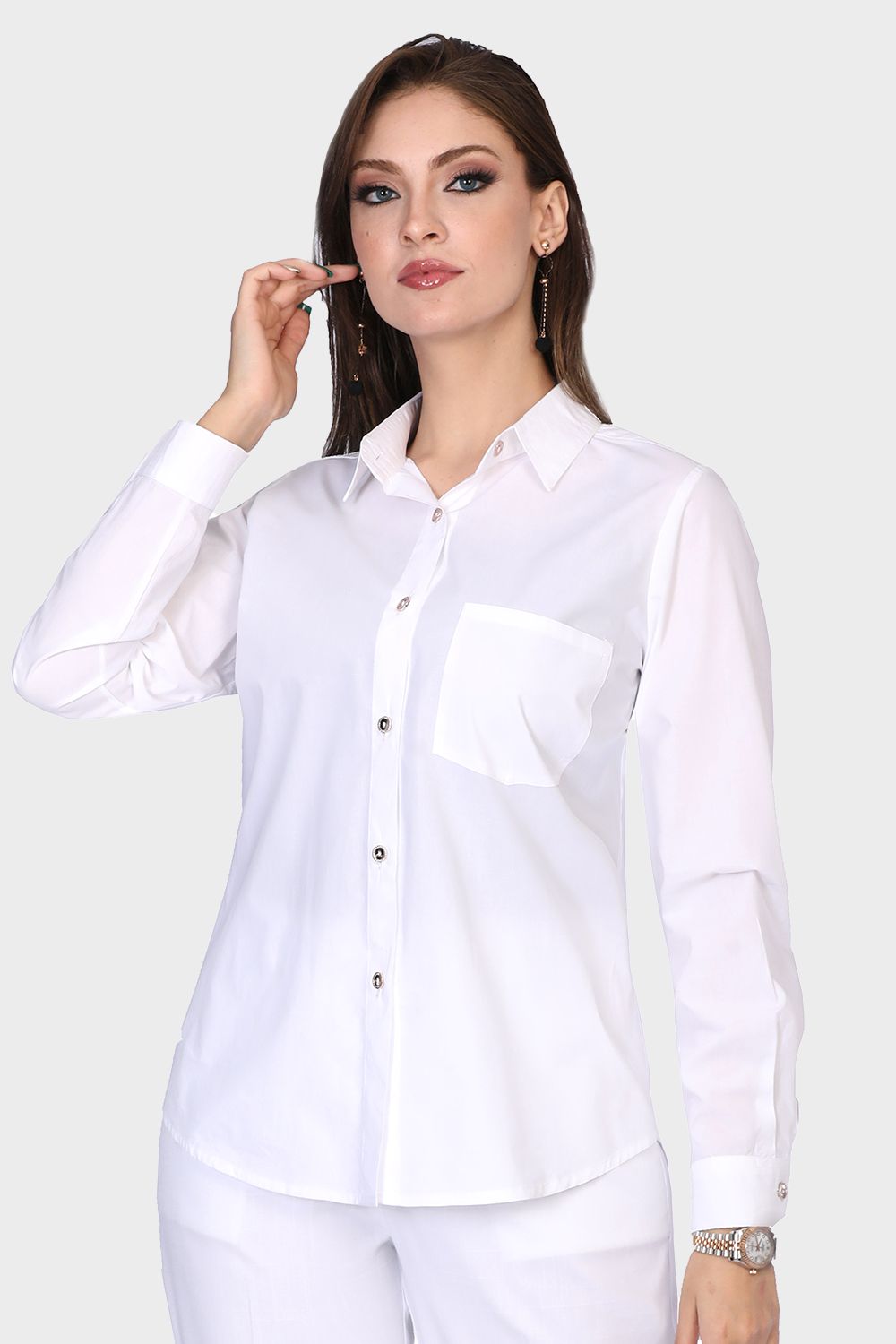 Smoky Longer Back Solid Shirt