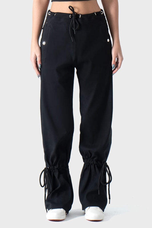 Okoye Black Drawstring Pants