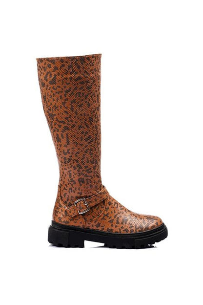 Self-Printed Knee High Boot