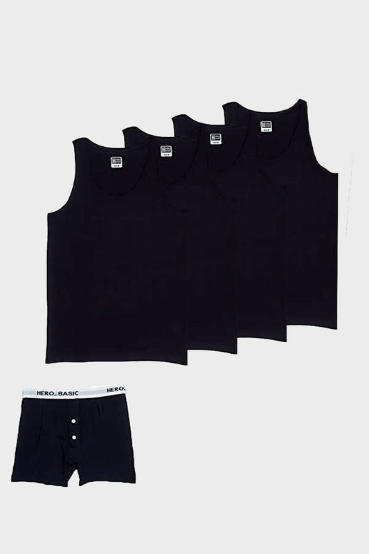 Hero Basic Set Of 4 Tank Top With Boxer