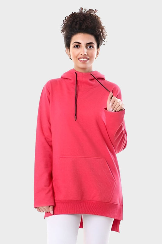 Izor High Low Plain Slip-On Hoodie