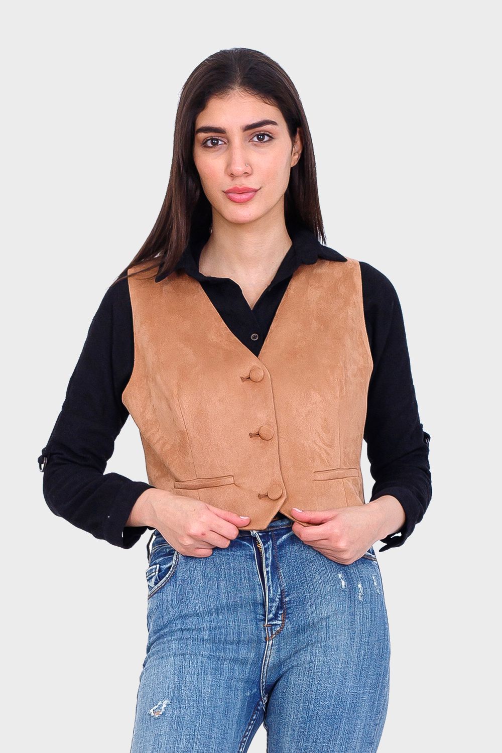 Miss Venus Solid Buttoned Vest