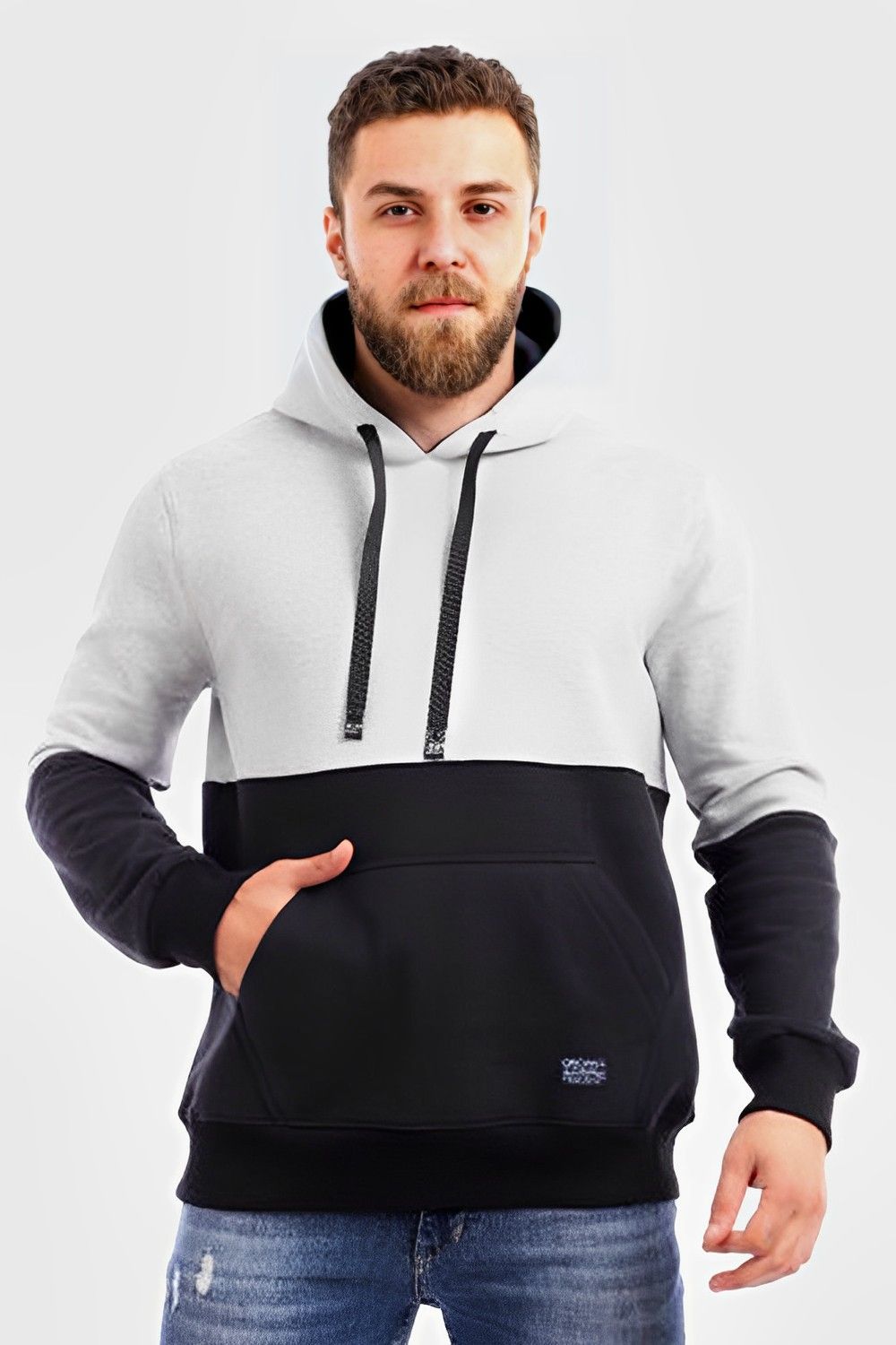 Izor Bi Tone Hoodie With Drawstring