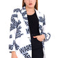 Miss Venus Printed Blazer with Long Sleeves