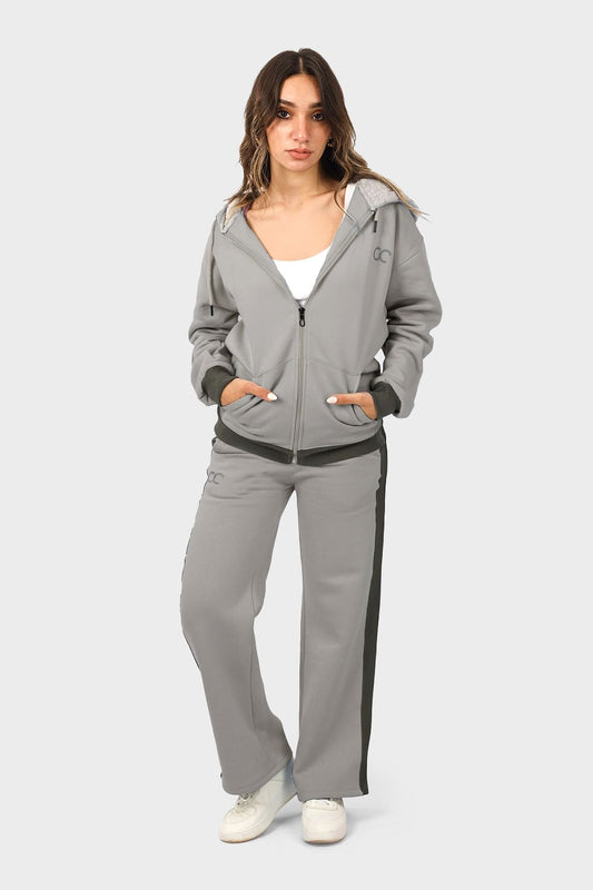 Shechick Bi-Tone Hoodie & Sweatpants Tracksuit Set