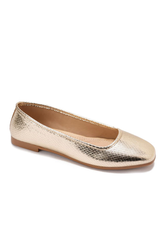 XO Style Comfortable Metallic Flat Shoes