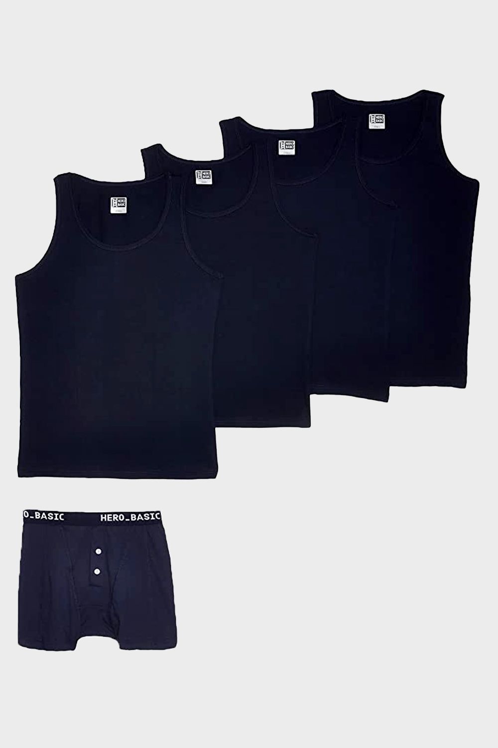 Hero Basic Set Of 4 Tank Top With Boxer