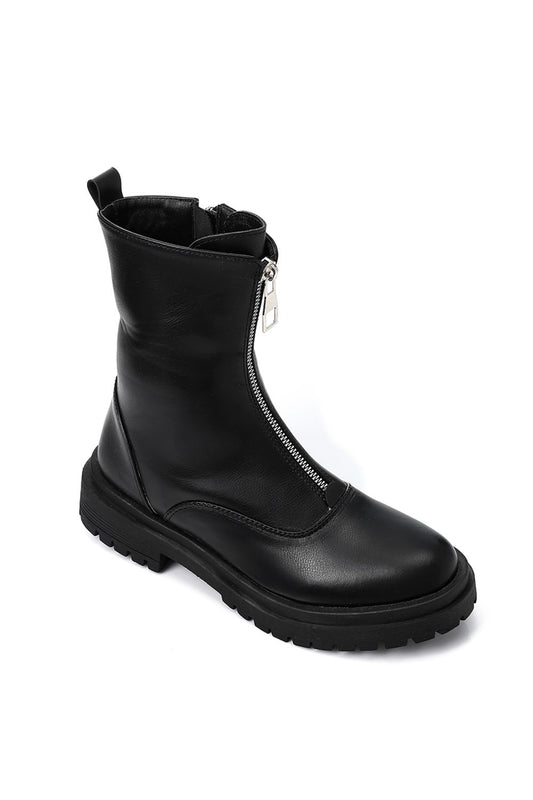 XO Style Trendy Front Zipper Half Boots