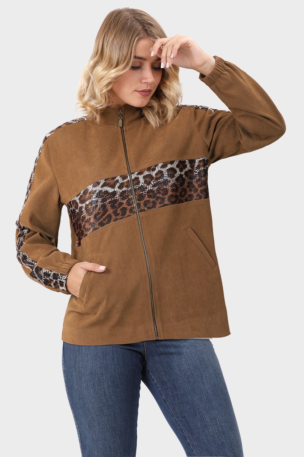 Smoky Plain Jacket with Tiger Print