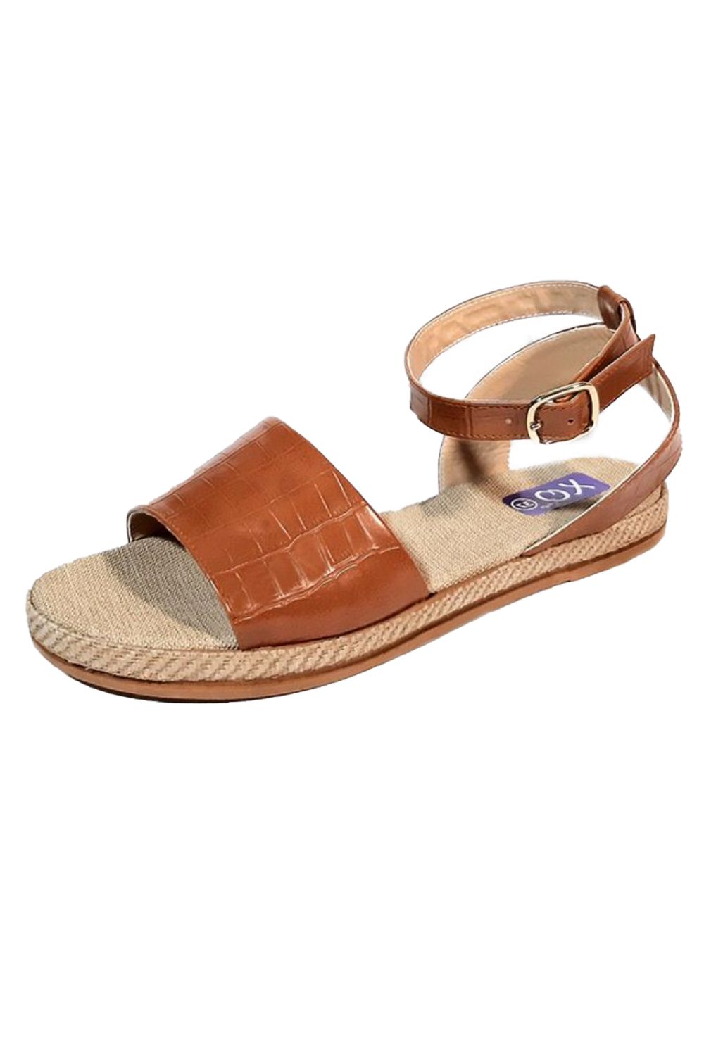 Xo Style Flocked Leather Sandal