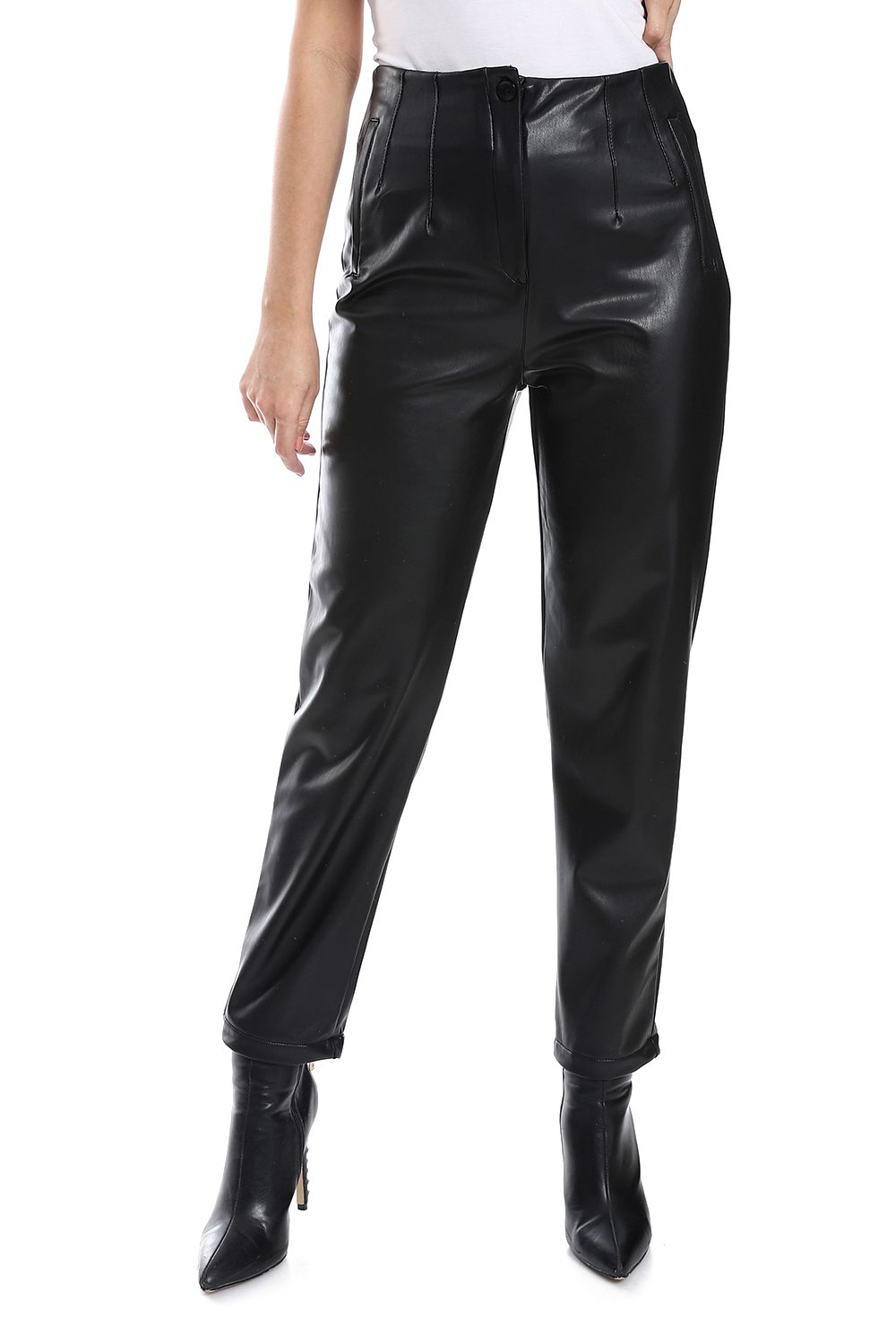 Mr.Joe Solid Leather Straight Trousers