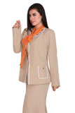 Smoky Fashionable Blazer With Guipure Detailing