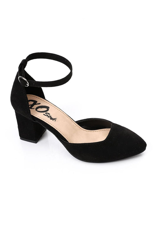 Black Suede Heeled Shoes