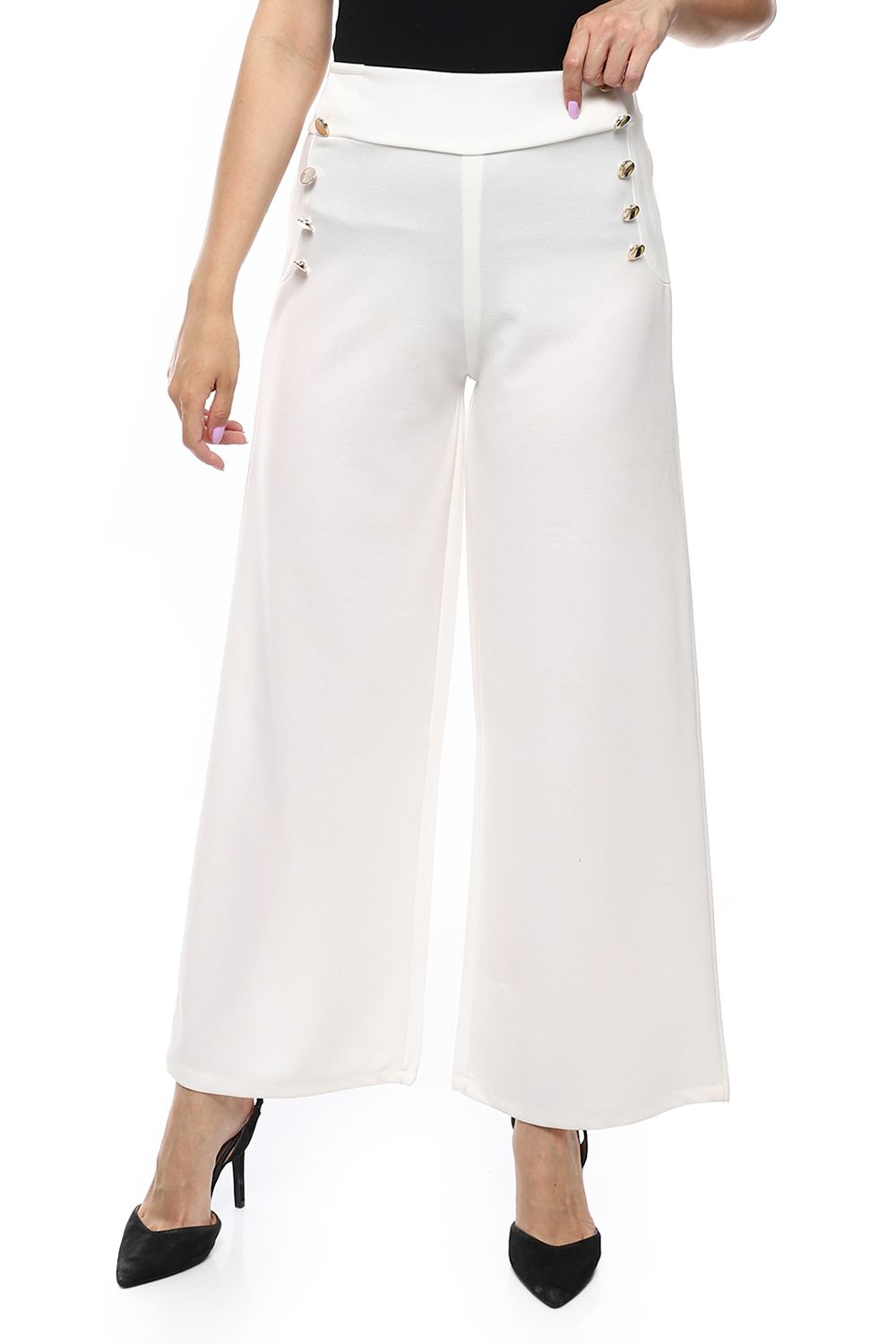 Mr.Joe Back Flap Pockets Wide Leg Pants