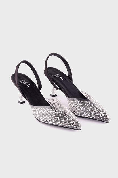 Studded Transparent Soiree Shoes