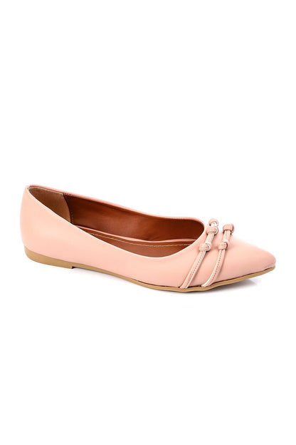 Rose Pointed Toe Cap Ballerina