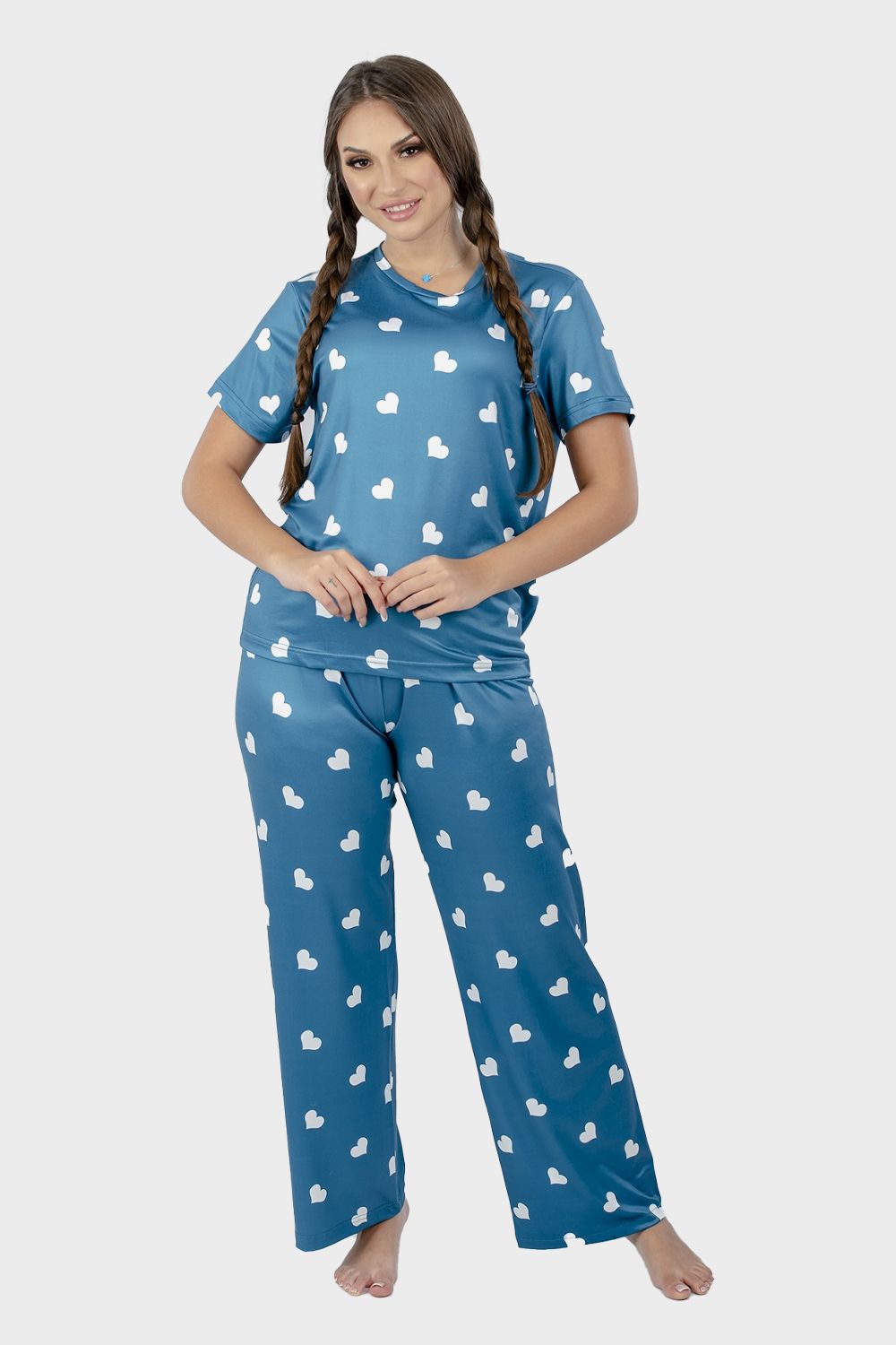 Shechick Hearts Printed Pajama Set