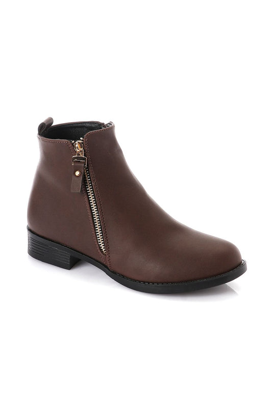 XO Style Two Side Zipper Ankle Boot