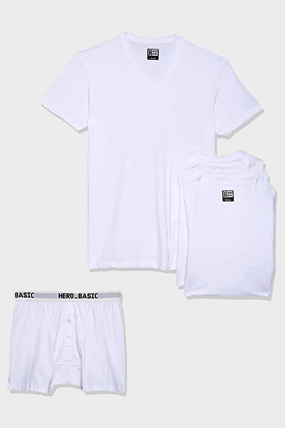 Hero Basic Set Of 4 V-Neck Under T-Shirt With Boxer