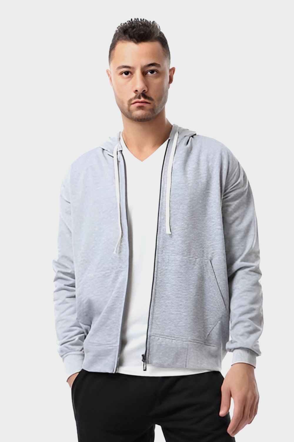 Izor Zipped Hoodie with Front Pockets