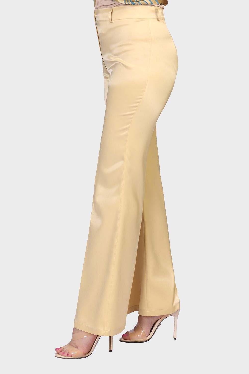 Smoky Flare Leg Satin Pants