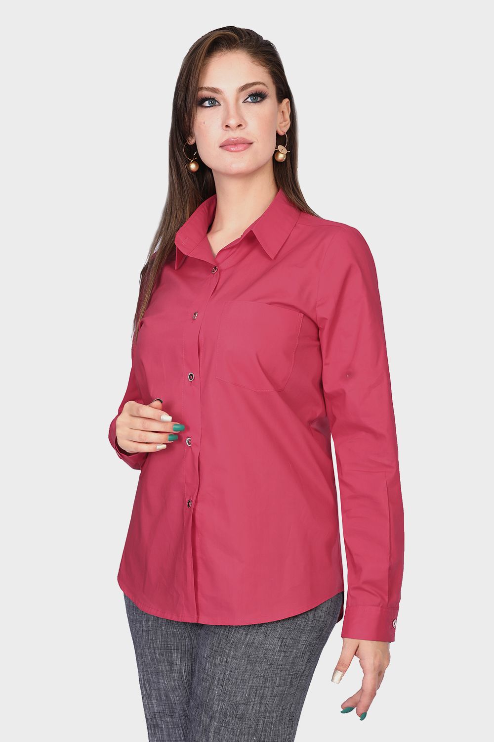 Smoky Longer Back Solid Shirt