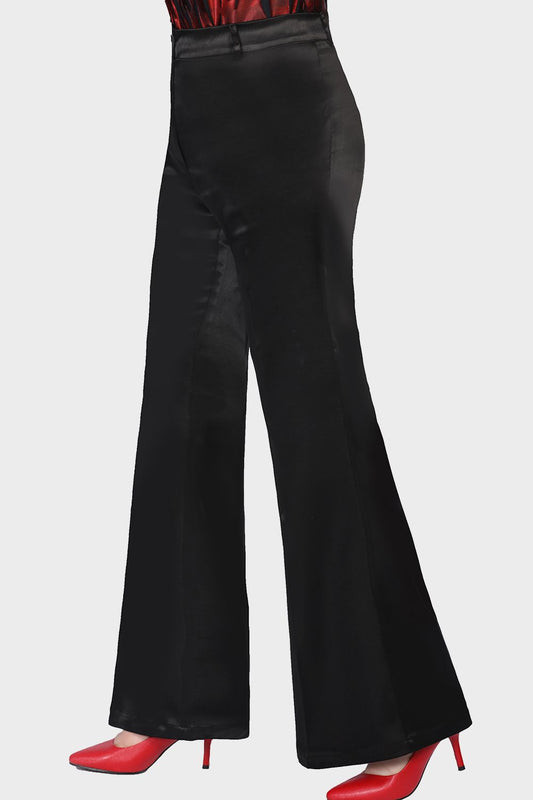 Smoky Flare Leg Satin Pants