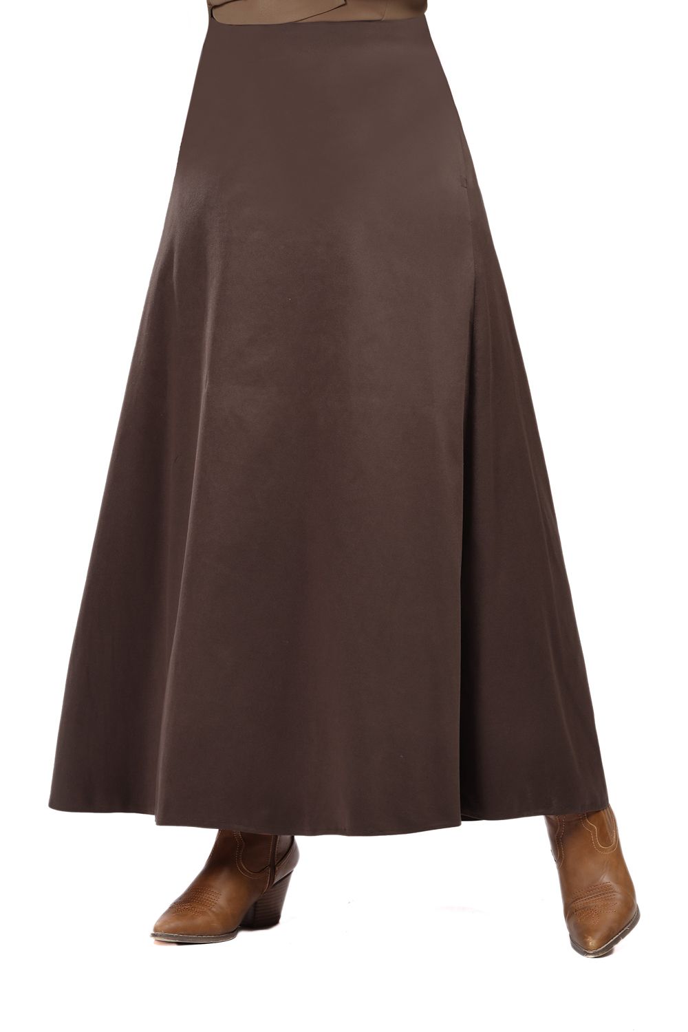 Smoky Solid Maxi Half Circle Skirt