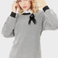 Smoky Jacquard Sweatshirt with Removable Feather Brooch