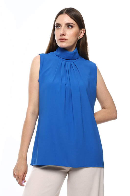 Mr.Joe Turtle Neck Sleeveless Blouse