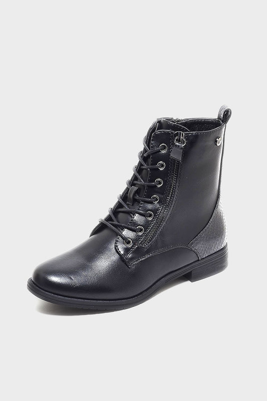 Shoeroom Flocked Leather Ankle Boots