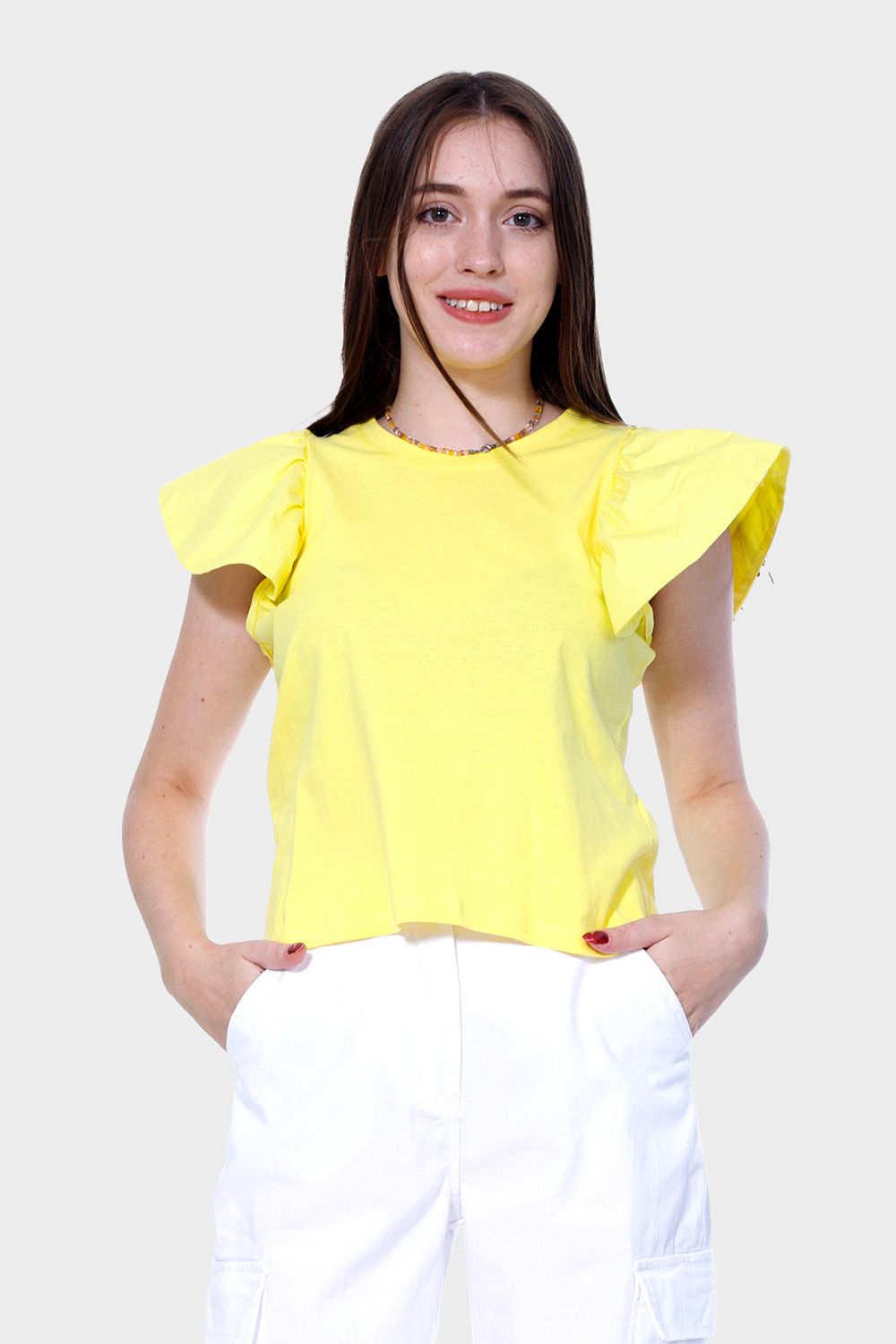 Miss Venus Ruched Sleeve Top