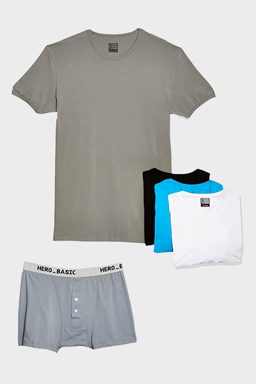 Hero Basic Set Of 4 Multi-Color Round Neck Under T-Shirt With Boxer