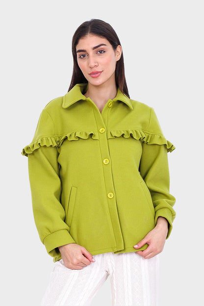 Rufflle Detailing Buttoned Blouse
