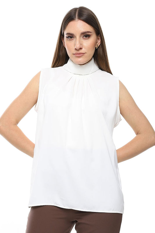 Mr.Joe Turtle Neck Sleeveless Blouse