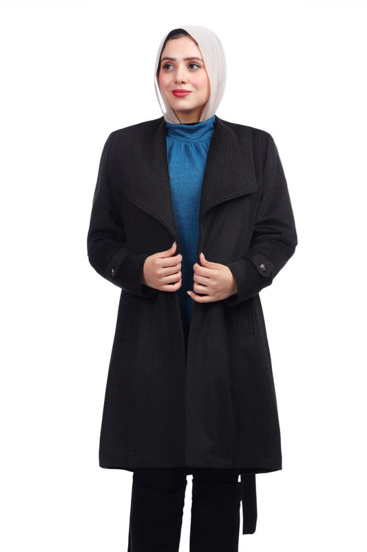 Smoky Shawl Collar Belted Coat