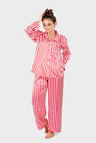 Red Striped Satin Pajama Set