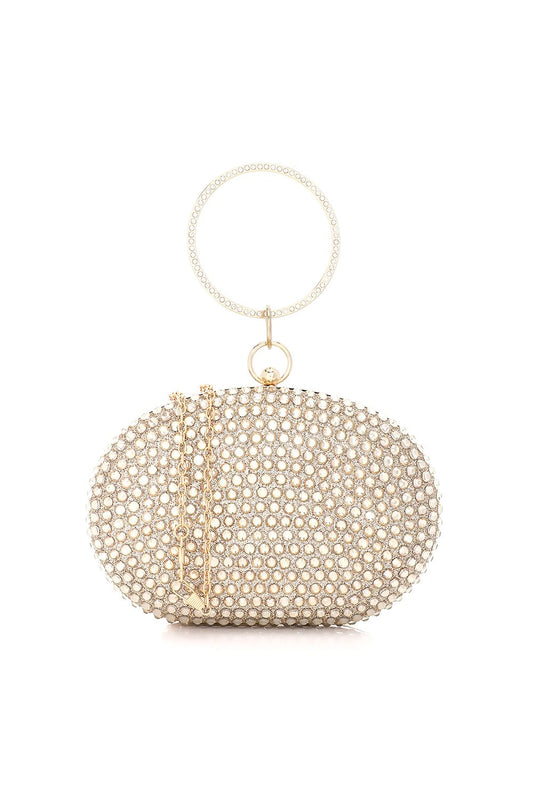 Mr.Joe Diamonds Studded Classy Oval Clutch