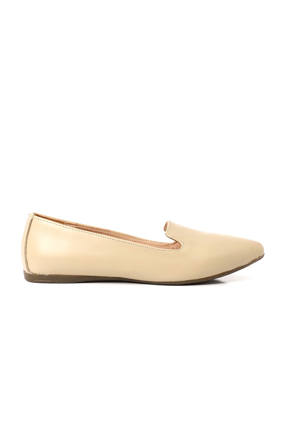 Pointed Toe Cap Genuine Leather Ballerina