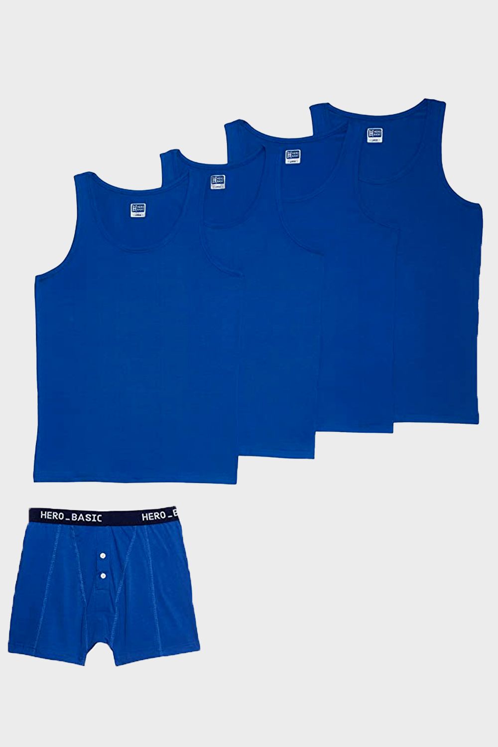 Hero Basic Set Of 4 Tank Top With Boxer