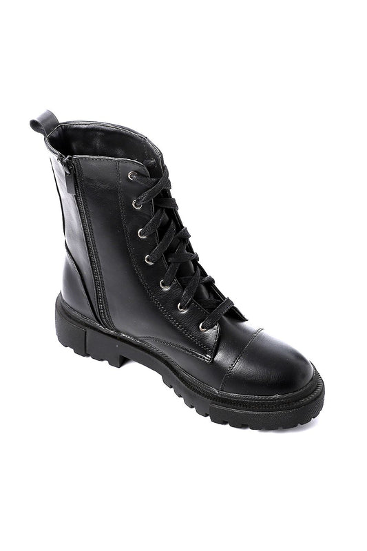 XO Style Combat Boot with Side Zip-Up