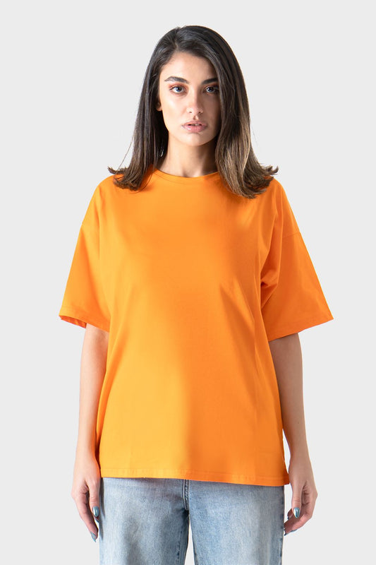 Okoye Orange Oversized Crew Neck T-Shirt