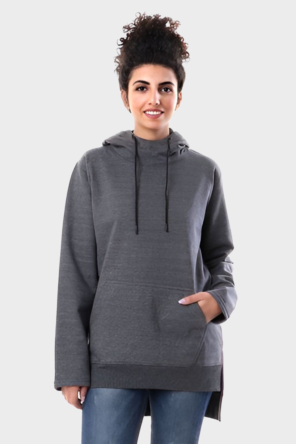 Izor High Low Plain Slip-On Hoodie