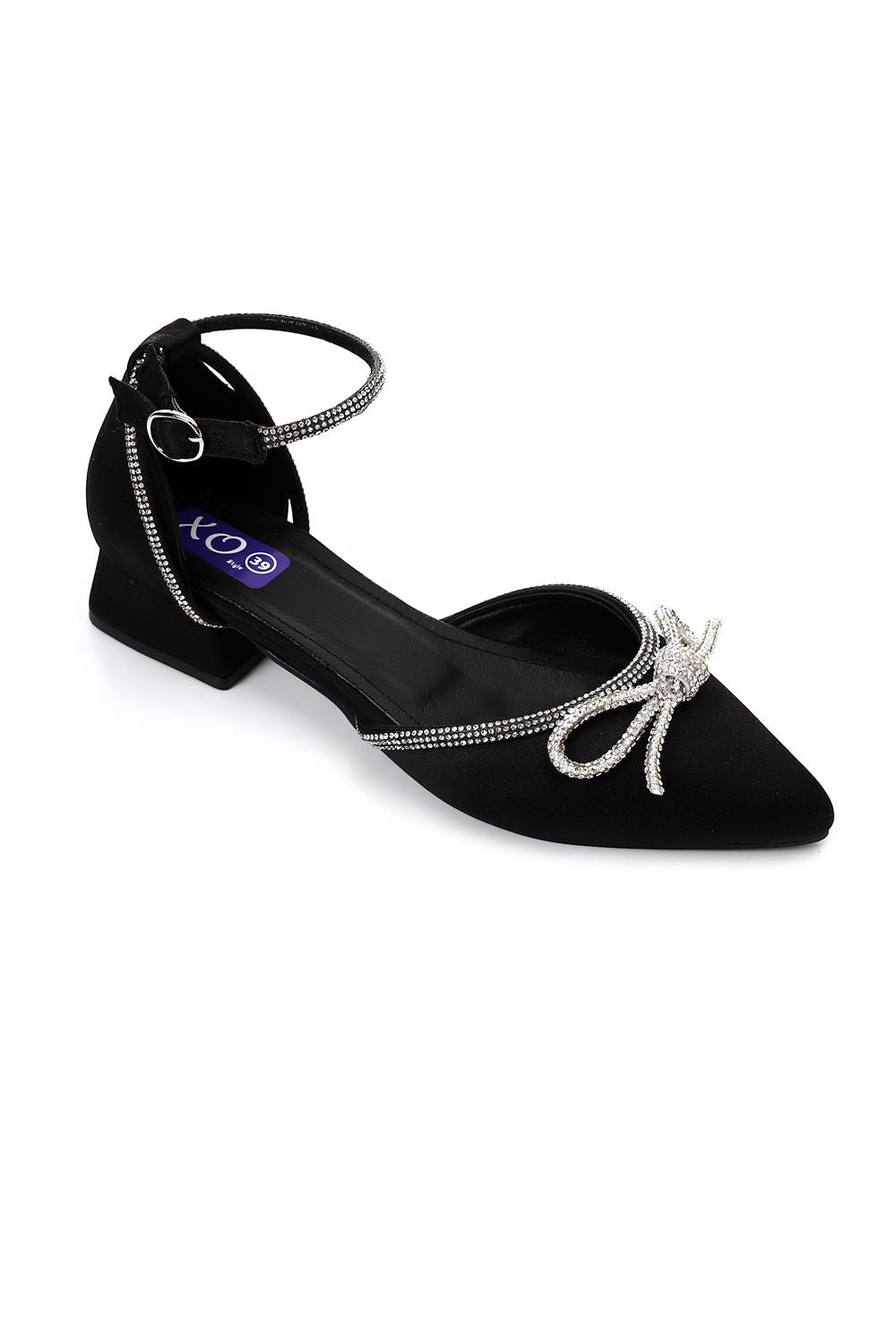 XO Style Fashionable Strassed Strap Heeled Shoes