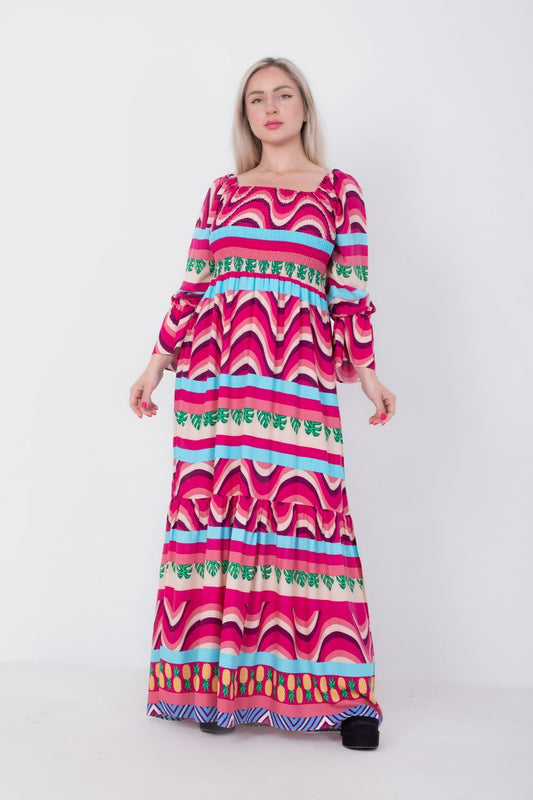 فستان ماكسي ملون