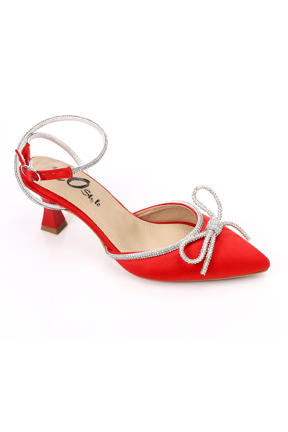 XO Style Bow Detailing Slingback High Heels Shoes