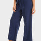 Mr.Joe Wide Leg Pants with Decorative Buttons