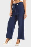 Mr.Joe Wide Leg Pants with Decorative Buttons