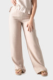 Okoye Beige Wide Leg Trousers