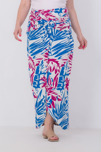 Summer Floral Linen Skirt